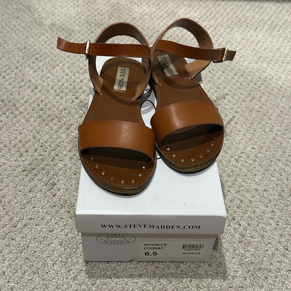 Steve Madden Brown Ankle Strap Sandals